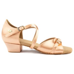 Portdance PD636 Flesh Satijn Premium meisjes Dansschoenen met hak 30mm