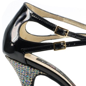 Nueva Epoca Dansschoenen Enkelbandjes Zwart Lakleer