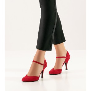 Nueva Epoca Gitana Dansschoenen voor Dames suede rood stiletto hak 7 centimeter