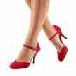 Nueva Epoca Gitana Rode Dansschoenen voor Dames suede materiaal met bandje