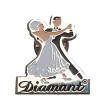 Diamant HW07966 zilverkleurige broche dansers Diamant HW07966 zilverkleurige broche dansers