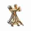 Diamant HW07972 broche van dansend paar goudkleurig