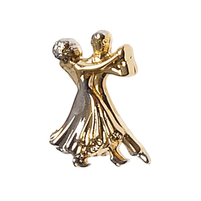 Diamant HW07972 broche van dansend paar goudkleurig