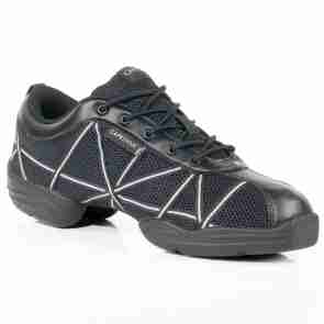 Capezio Web DS19 Zwarte Dansschoenen met Zilveren Strepen