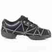Capezio Web DS19 Zwarte Dansschoenen met Zilveren Strepen 