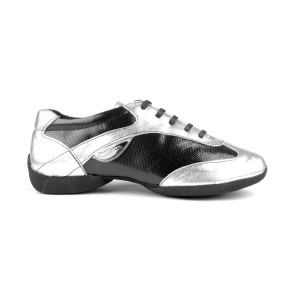 Portdance PD06 Fashion Zilver/Zwarte Danssneakers met Splitzool
