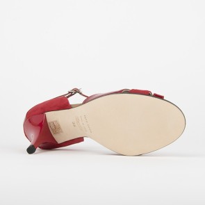 Rumpf 9155 donker rode dansschoenen lakleer met lederen zool