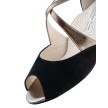 Werner Kern Gaby dansschoenen dames van zwart suede met kleine peeptoe chevro antik leer detail