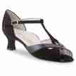 Werner Kern Nadja dames dansschoenen met T bandje van zwart lakleer en suede