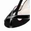 Werner Kern Nadja dames dansschoenen zwart open neus suede lakleer bandjes