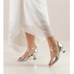 Werner Kern Mary dames dansschoenen bruidsschoenen zilver met laag flare hakje