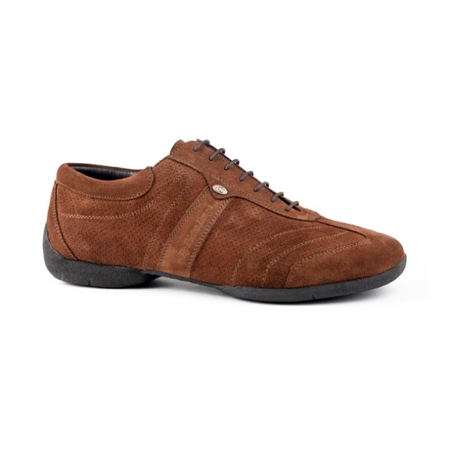 Portdance Pietro Street Bruine Nubuck Danssneakers met Buitenzool