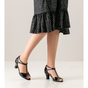 Werner Kern Hope dames dansschoenen zwart leer en lakleer combinatie dubbel t-bandje