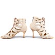 Portdance PD804 dames dansschoenen beige leer met slangenprint twee hakhoogtes