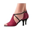 Nueva Epoca Dulce Dames Dansschoenen donkerrood suede zwart hoge hak  Nueva Epoca Dulce Dames Dansschoenen donkerrood suede zwart hoge hak