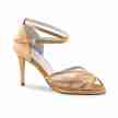 Anna Kern 950-80 dansschoenen voor Dames met Stiletto hak en Plateauzool van brons kleurig satijn