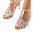 Anna Kern 870-75 Elodie dames dansschoenen open neus gevlochten zilverkleurig