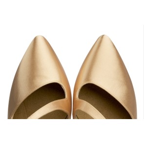 Supadance 1021 ballroomschoenen goud satijn neus