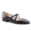 Werner Kern Mischa dames dansschoenen met lage hak en kruisbandjes van zwart leer