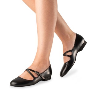 zwarte dames dansschoenen 15 mm hakhoogte Werner Kern Mischa nappa lams leer en suede zool