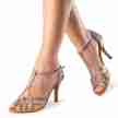 Anna Kern vrouwen dansschoen 870-75 Multi color roze glitters t bandje en suede zool