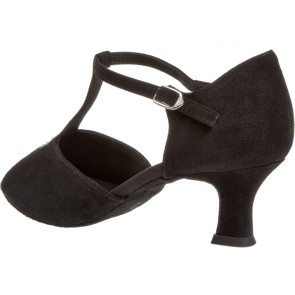 Diamant 010-064-101 dames latin schoenen lage flare hak zwart suede 
