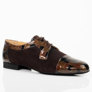 Werner Kern 28049 Treviso Lichtgewicht Heren dansschoenen - Donker bruin suede en lakleer