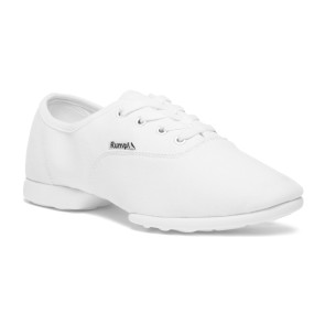 Witte canvas jazz danssneaker - Kunststof splitzool - Voor jazz, latin en swing - Rumpf 1515