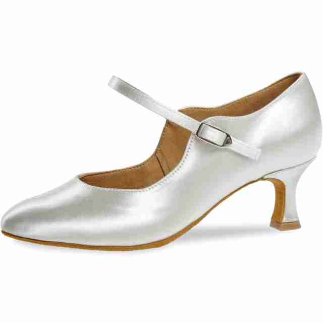 Diamant 050-106-092 ballroomschoenen dichte neus wit satijn 