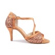 Portdance PD507 Latin Dansschoenen Glitter Brons Satijn zijkant  Portdance PD507 Latin Dansschoenen Glitter Brons Satijn zijkant
