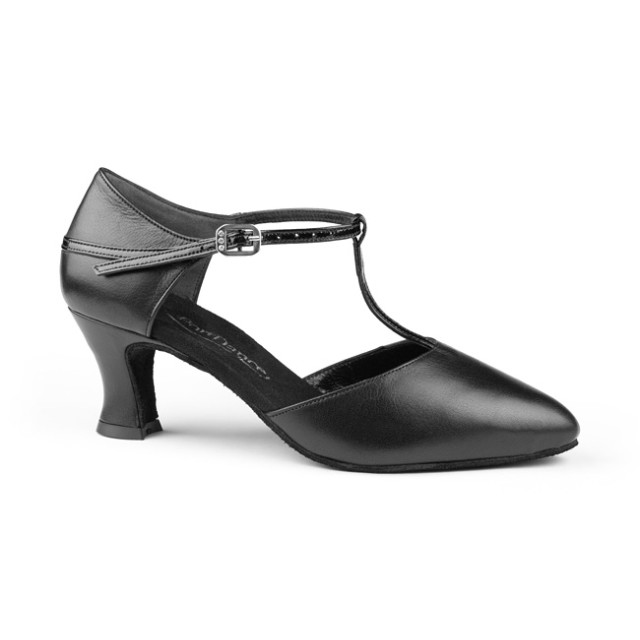 Portdance PD112 Basic Dansschoenen Dames Zwart Leer en Dichte Neus