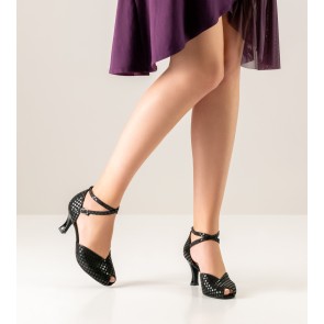 Werner Kern Asta disco dansschoenen dames swing latin salsa zwart suede lakleer