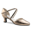 Werner Kern Patty dichte Dames Dansschoenen met Puntig neusje en Kruisbandje van koper metallic Werner Kern Patty dichte Dames Dansschoenen met Puntig neusje en Kruisbandje van koper metallic